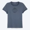 Boxy-T-Shirt mit Print und kurzen Ärmeln – Dunkelblau – Brezeln Boxy-T-Shirt mit Print und kurzen Ärmeln – Dunkelblau – Brezeln