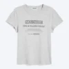 Boxy-T-Shirt mit Print und kurzen Ärmeln – Grau meliert Boxy-T-Shirt mit Print und kurzen Ärmeln – Grau meliert