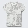 Boxy-T-Shirt mit Print und kurzen Ärmeln – Weiß – Camo Boxy-T-Shirt mit Print und kurzen Ärmeln – Weiß – Camo
