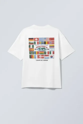 Boxy T-Shirt mit Print – Weiß – World Cup 99