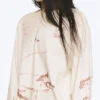 Boxy-Top mit Langarm und Print – Hellbeige – Street-Print