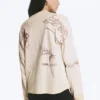 Boxy-Top mit Langarm und Print – Hellbeige – Street-Print