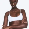 Bralette mit U-Ausschnitt und Pointelle-Muster – Weiß Bralette mit U-Ausschnitt und Pointelle-Muster – Weiß