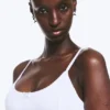Bralette mit U-Ausschnitt und Pointelle-Muster – Weiß Bralette mit U-Ausschnitt und Pointelle-Muster – Weiß
