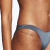 Brasilianischer Mini-Bikini-Slip – Staubblau – Schimmernd Brasilianischer Mini-Bikini-Slip – Staubblau – Schimmernd