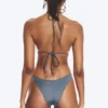 Brasilianischer Mini-Bikini-Slip – Staubblau – Schimmernd Brasilianischer Mini-Bikini-Slip – Staubblau – Schimmernd