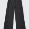 Broderie Anglaise-Hose in lockerer Passform – Dunkelgrau Broderie Anglaise-Hose in lockerer Passform – Dunkelgrau