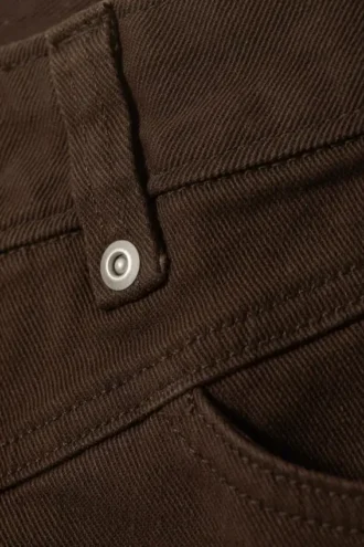 Capri-Hose mit extrem niedriger Leibhöhe – Dunkelbraun