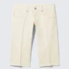 Capri-Hose mit extrem niedriger Leibhöhe – Staubweiß Capri-Hose mit extrem niedriger Leibhöhe – Staubweiß