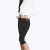 Capri-Hose mit mittlerer Leibhöhe – Schwarz Capri-Hose mit mittlerer Leibhöhe – Schwarz