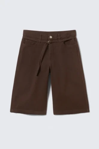 Cargoshorts aus Baumwolltwill mit niedriger Leibhöhe – Dunkelbraun