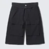 Cargoshorts aus Baumwolltwill mit niedriger Leibhöhe – Schwarz Cargoshorts aus Baumwolltwill mit niedriger Leibhöhe – Schwarz