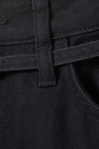 Cargoshorts aus Baumwolltwill mit niedriger Leibhöhe – Schwarz