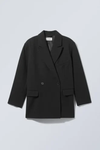 Carla Oversized-Jacke aus Wollmischung – Schwarz