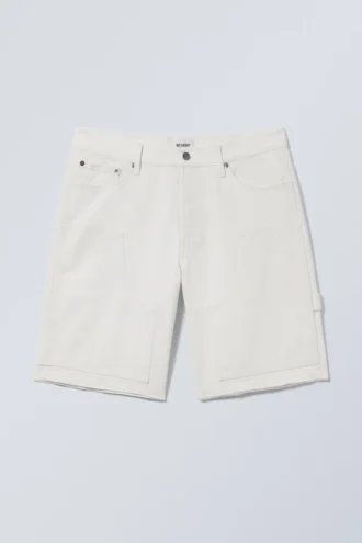Carpenter-Jeans-Shorts mit niedriger Leibhöhe – Staubweiß