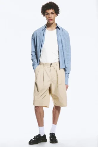 Chino-Shorts aus Baumwolle – Hellstaubbeige