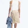 Chino-Shorts aus Baumwolle – Hellstaubbeige Chino-Shorts aus Baumwolle – Hellstaubbeige