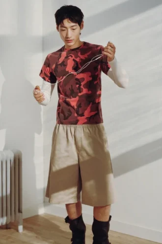 Chino-Shorts mit lockerer Passform und mittlerer Leibhöhe – Beige