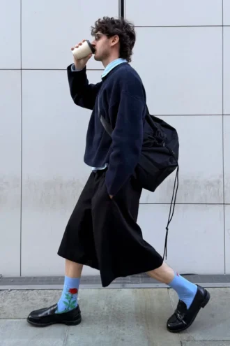 Chino-Shorts mit lockerer Passform und mittlerer Leibhöhe – Schwarz