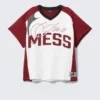 Cm X Lb Kurzärmeliges Unisex-Fußball-T-Shirt – Dunkelrot & Weiß – I’m a Mess | Cheap Monday GB Cm X Lb Kurzärmeliges Unisex-Fußball-T-Shirt – Dunkelrot & Weiß – I’m a Mess | Cheap Monday GB