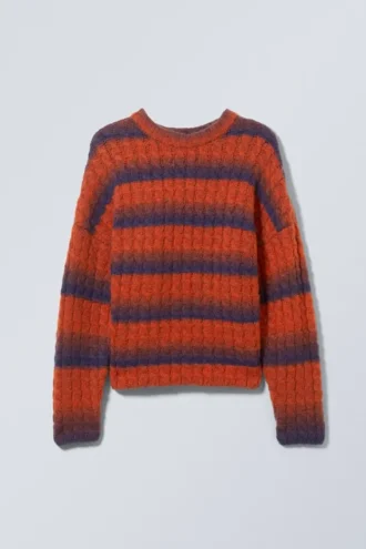 Connor Pullover aus Wollmischung – Blau-rote Streifen