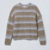 Connor-Pullover aus Wollmischung – molchfarbene und blaue Farbverlaufsstreifen Connor-Pullover aus Wollmischung – molchfarbene und blaue Farbverlaufsstreifen