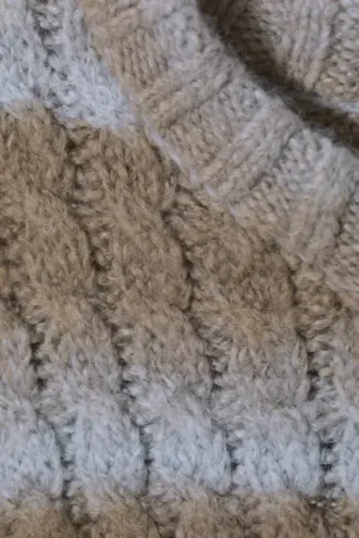 Connor-Pullover aus Wollmischung – molchfarbene und blaue Farbverlaufsstreifen