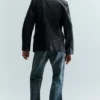 Cracked Single-Breasted Blazer – Schwarz Cracked Single-Breasted Blazer – Schwarz
