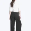 Crinkle-Hose mit niedriger Taille und lockerer Passform – Dunkelgrau Crinkle-Hose mit niedriger Taille und lockerer Passform – Dunkelgrau