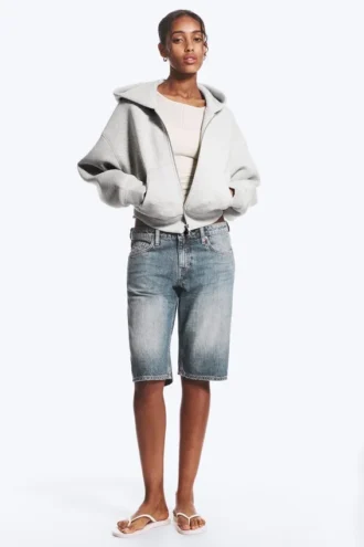 Danni Scuba Zip Kapuzenpullover – Grau meliert