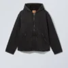 Denim-Fleecejacke mit Kapuze – Black Tie Denim-Fleecejacke mit Kapuze – Black Tie
