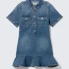 Denim-Tunika-Mini-Kleid – Sunset Blue – Dunkelblau Denim-Tunika-Mini-Kleid – Sunset Blue – Dunkelblau