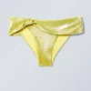 Drapierte Bikinihose – Glänzendes Gelb Drapierte Bikinihose – Glänzendes Gelb