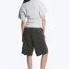 Drapiertes, figurbetontes T-Shirt – Grau meliert Drapiertes, figurbetontes T-Shirt – Grau meliert