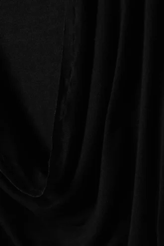 Drapiertes Langarmshirt – Schwarz