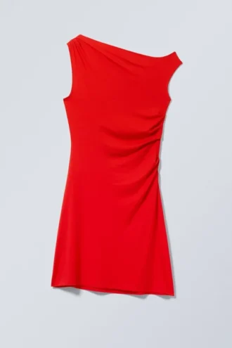 Drapiertes Minikleid – Rot Drapiertes Minikleid – Rot