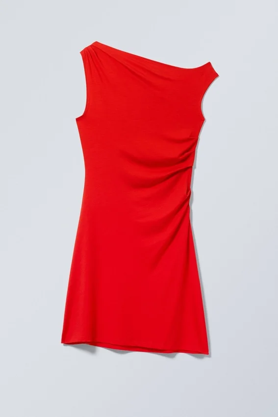 Drapiertes Minikleid – Rot Drapiertes Minikleid – Rot