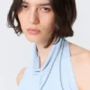 Drapiertes Neckholder-Top – Hellblau Drapiertes Neckholder-Top – Hellblau