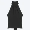 Drapiertes Neckholder-Top – Schwarz Drapiertes Neckholder-Top – Schwarz