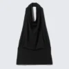 Drapiertes Neckholder-Top – Schwarz Drapiertes Neckholder-Top – Schwarz