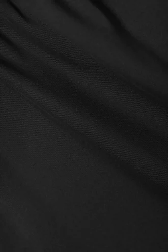 Drapiertes One-Shoulder-Top aus Nylon – Schwarz