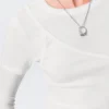 Dreilagiges Langarmshirt aus Baumwolle – Weiß Dreilagiges Langarmshirt aus Baumwolle – Weiß