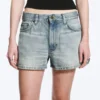 Duchess Low Rise Distressed Mini-Jeansshorts – Port Blue – Hellblau Duchess Low Rise Distressed Mini-Jeansshorts – Port Blue – Hellblau