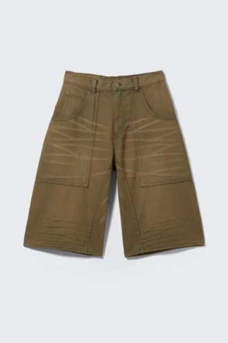 Dunno Unisex-Carpenter-Jorts mit lockerer Passform – Dunkelbraun | Cheap Monday Gb