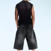 Dunno Unisex Loose Fit Carpenter Jorts – Black Web – Schwarz | Cheap Monday GB Dunno Unisex Loose Fit Carpenter Jorts – Black Web – Schwarz | Cheap Monday GB