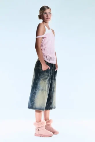 Dunno Unisex Loose Fit Carpenter Jorts – Canyon Blue – Dunkelblau | Cheap Monday GB