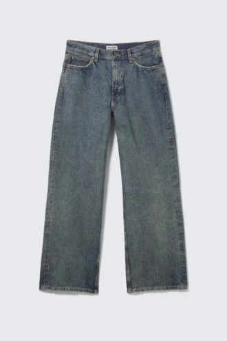 Dynasty Low Rise Loose Wide Leg Jeans – Tuscon Blue – Mittelblau