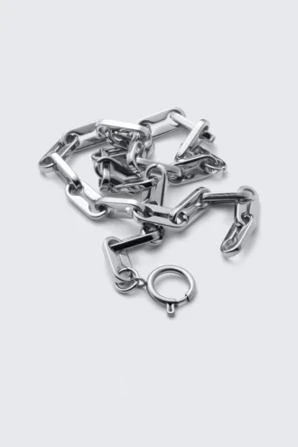 Edelstahl-Kettenhalskette – Silber Edelstahl-Kettenhalskette – Silber