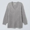 Eden Oversized-Pullover aus Wollmischung – Grau