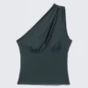 Ein-Schulter-Top mit Cut-out – Petrol Ein-Schulter-Top mit Cut-out – Petrol